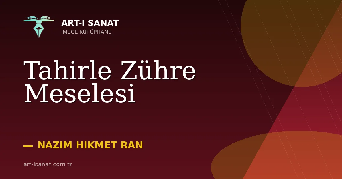 Tahirle Zühre Meselesi