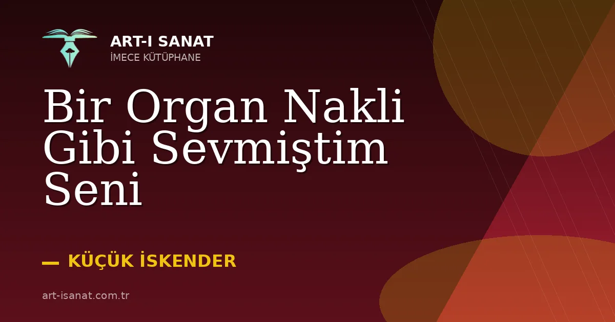 Bir Organ Nakli Gibi Sevmiştim Seni