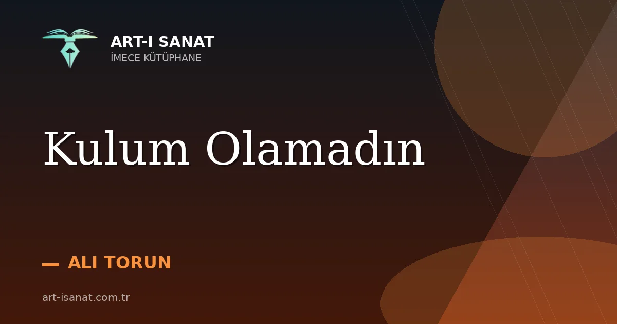 Kulum Olamadın