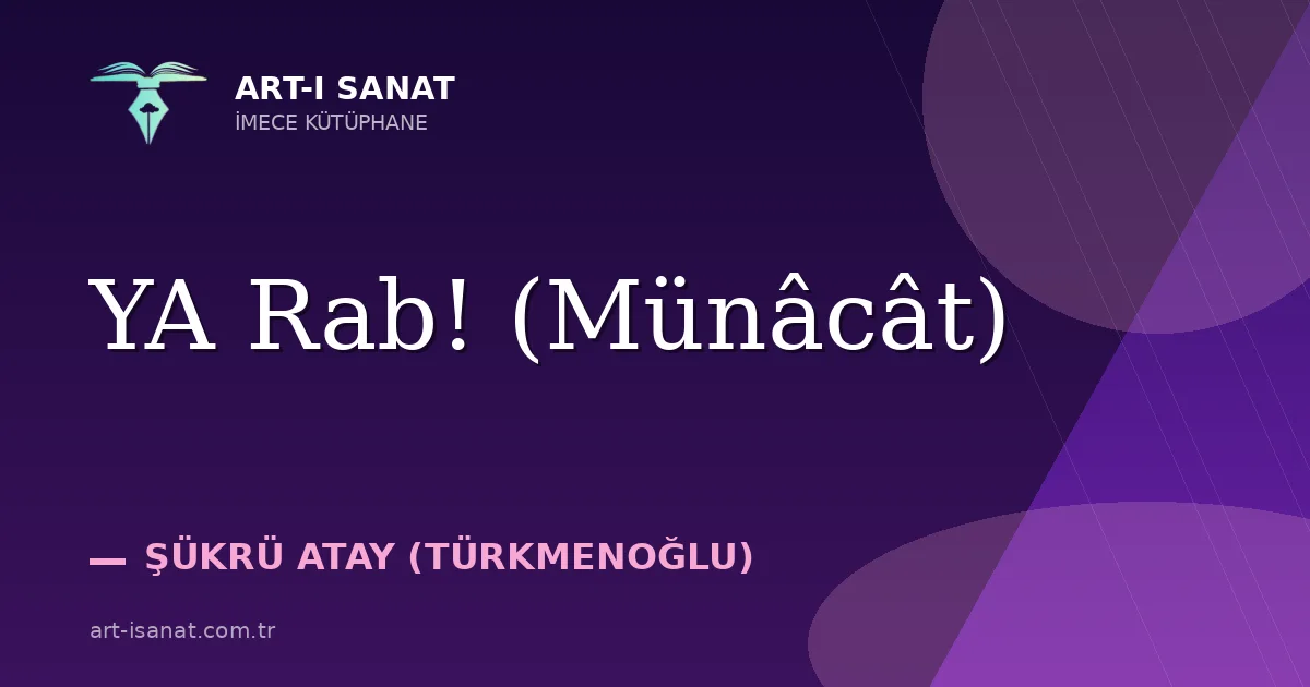 YA Rab!  (Münâcât)