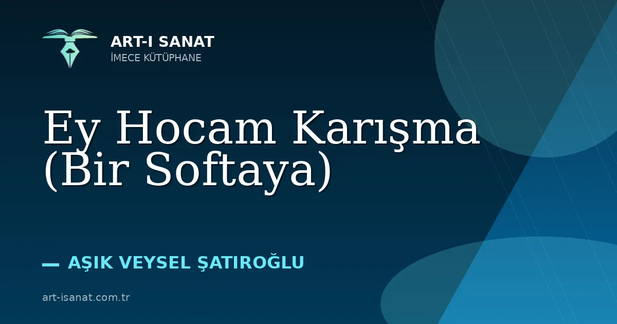 Ey Hocam Karışma (Bir Softaya)