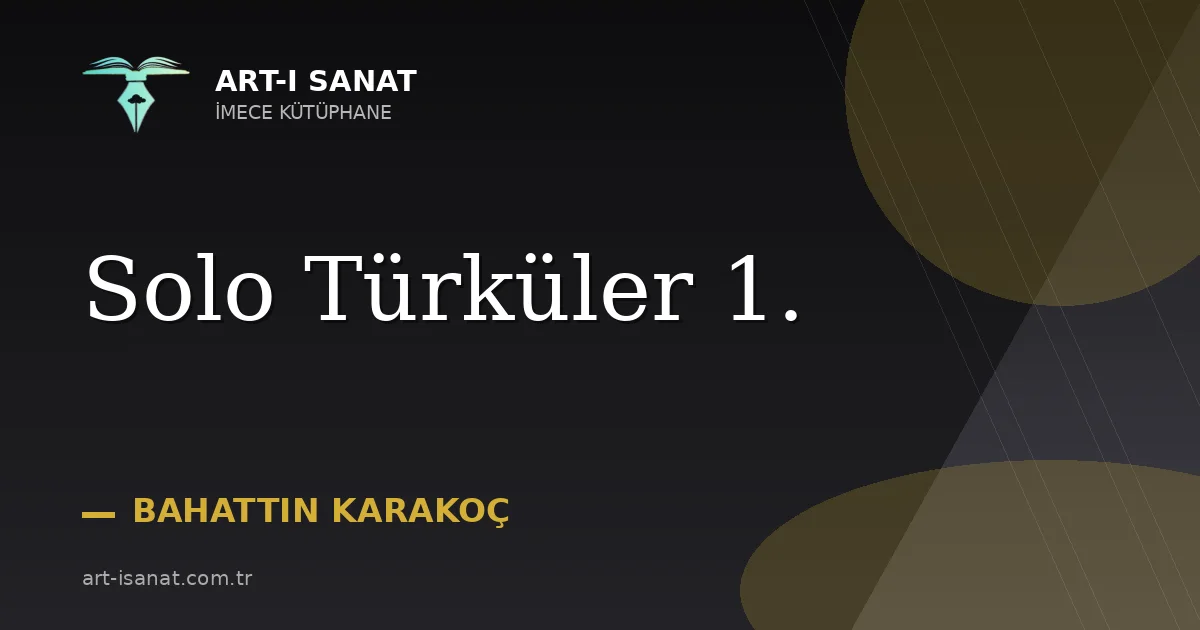 Solo Türküler 1.