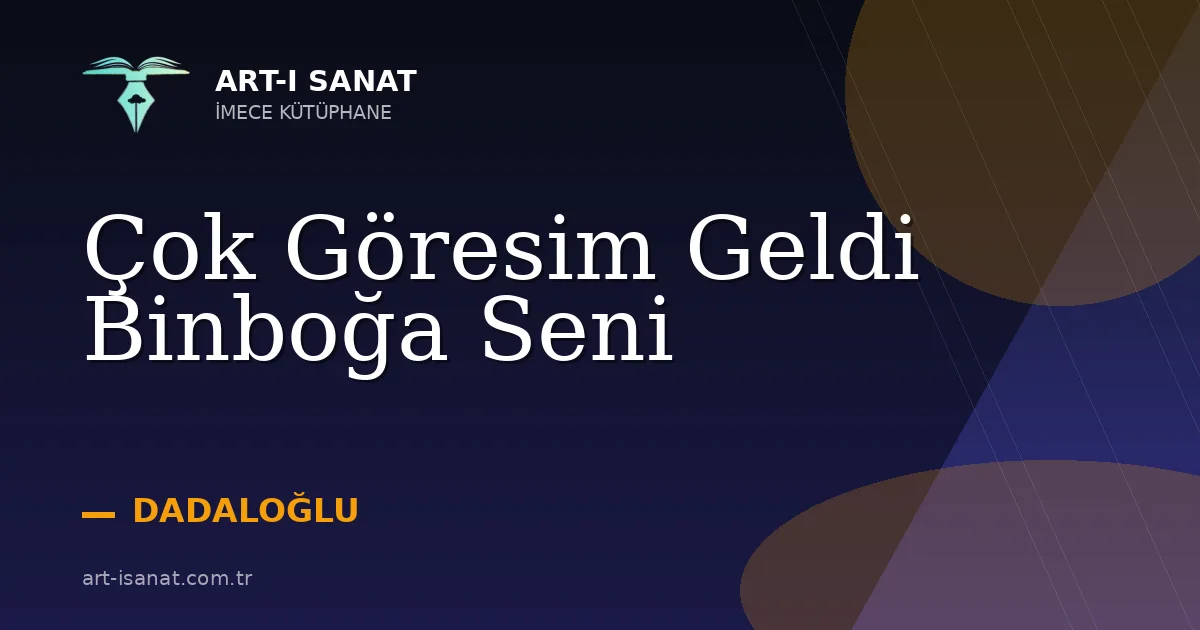 Çok Göresim Geldi Binboğa Seni