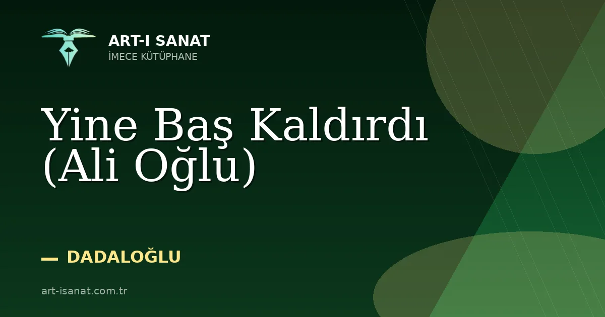 Yine Baş Kaldırdı (Ali Oğlu)