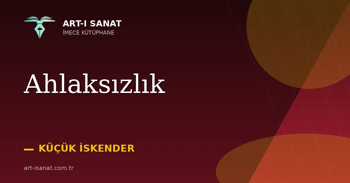 Ahlaksızlık
