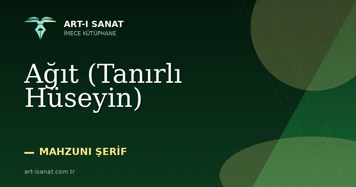 Ağıt (Tanırlı Hüseyin)