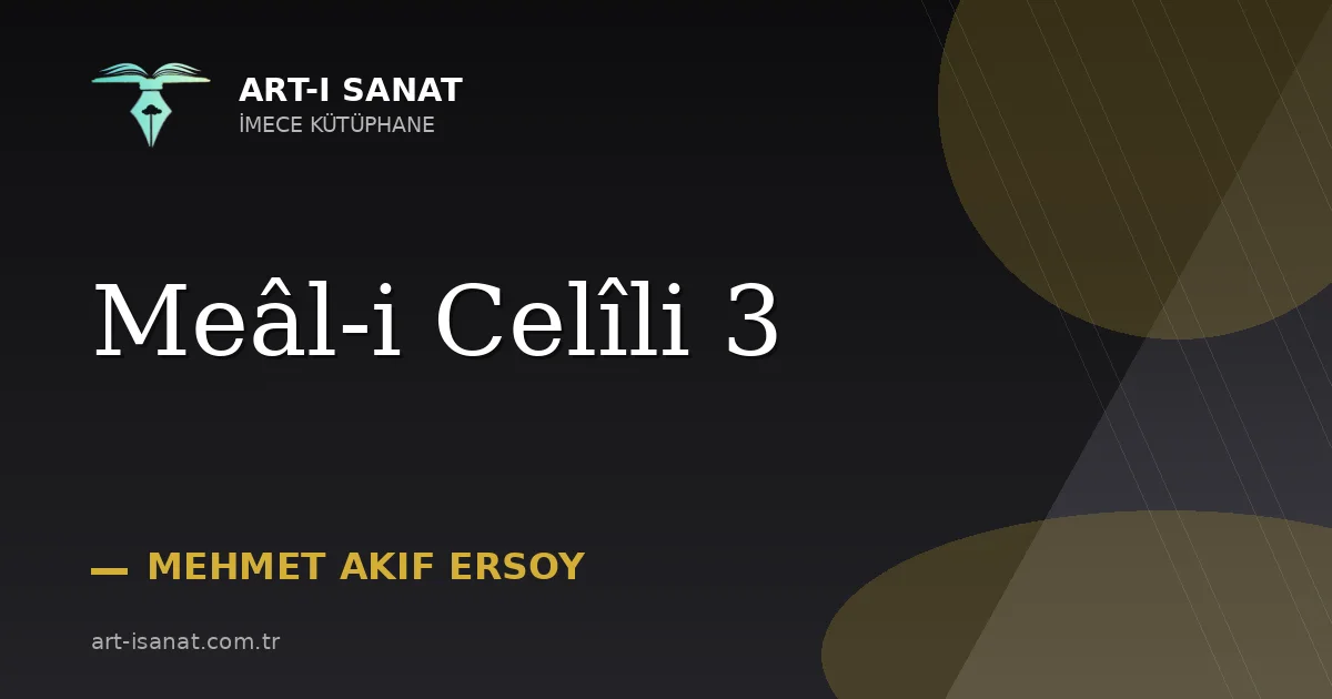 Meâl-i Celîli 3