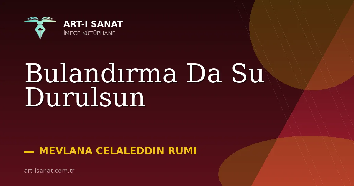 Bulandırma Da Su Durulsun