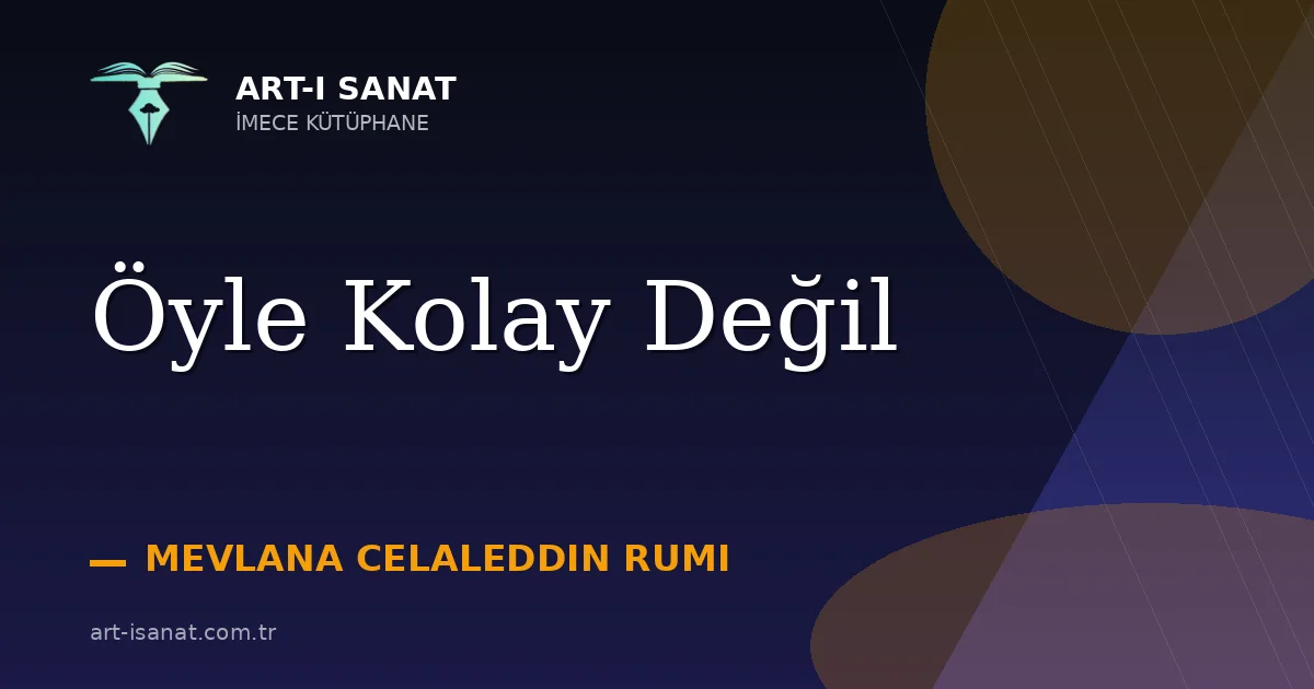 Öyle Kolay Değil
