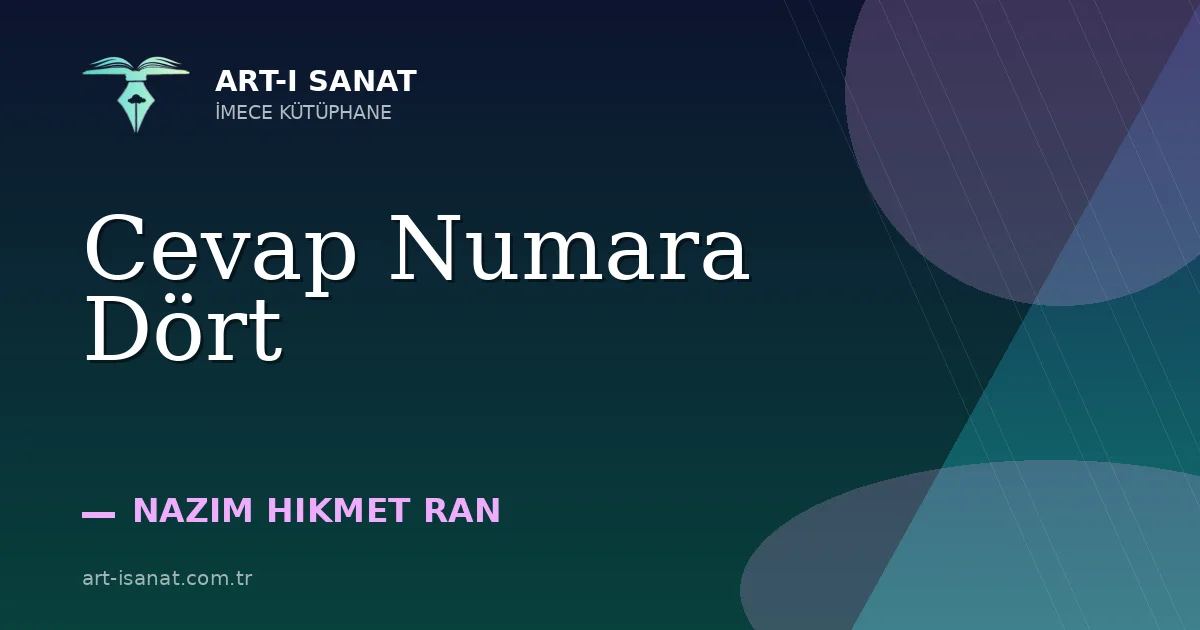 Cevap Numara Dört