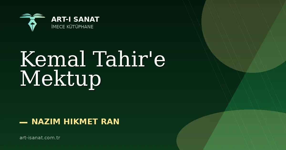 Kemal Tahir'e Mektup