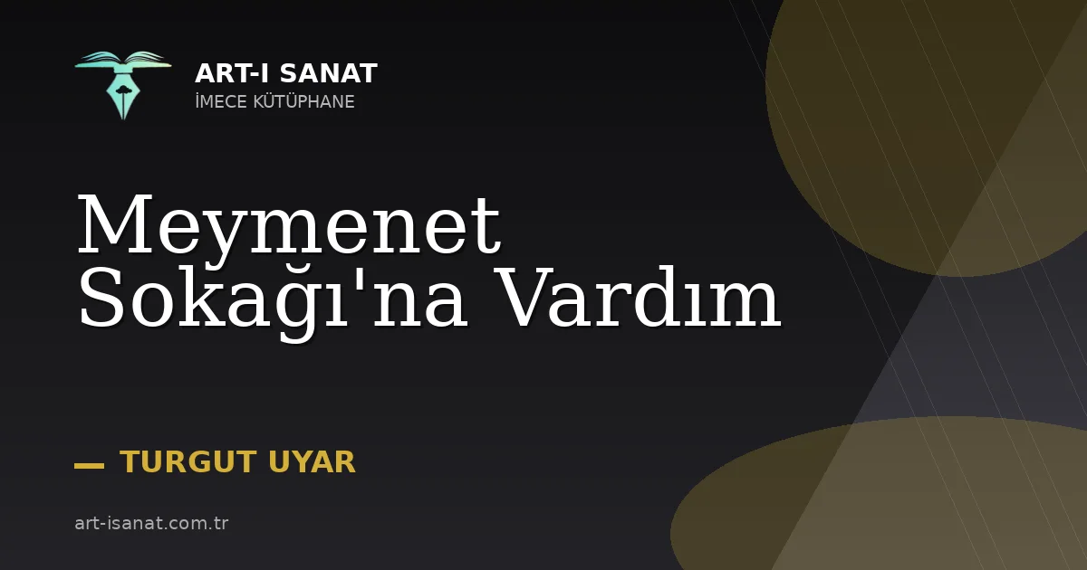Meymenet Sokağı'na Vardım