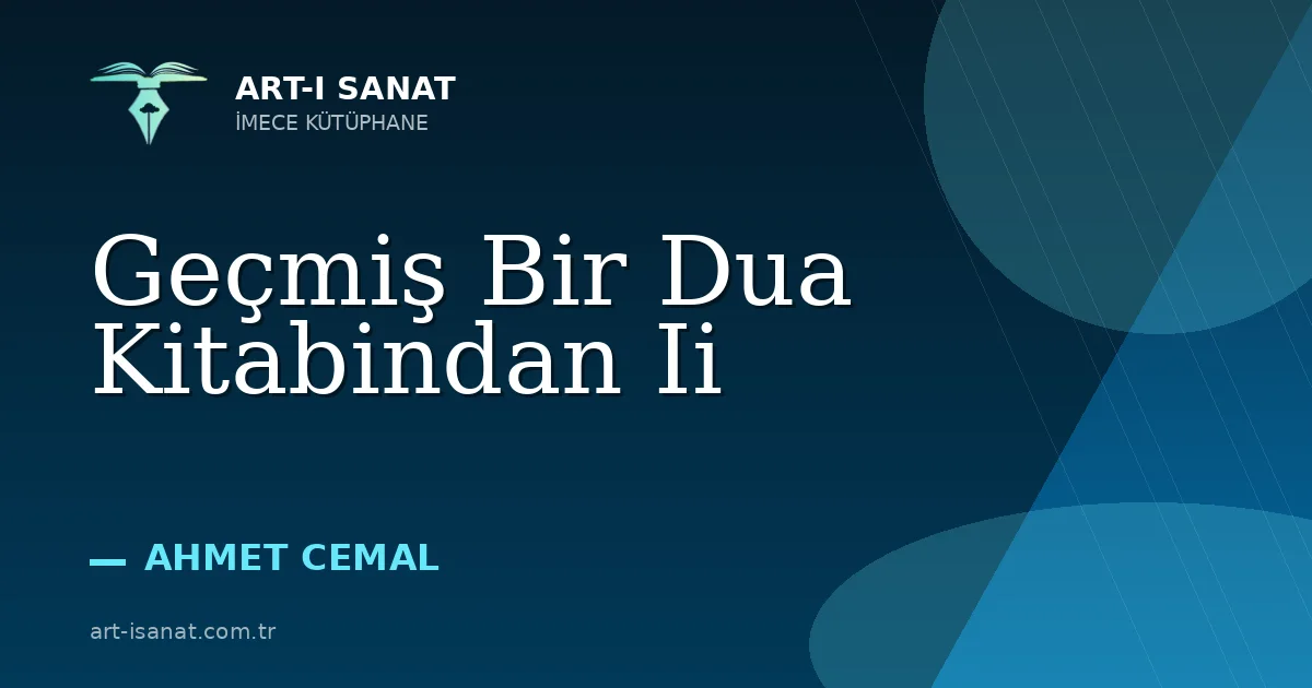 Geçmiş Bir Dua Kitabindan Ii
