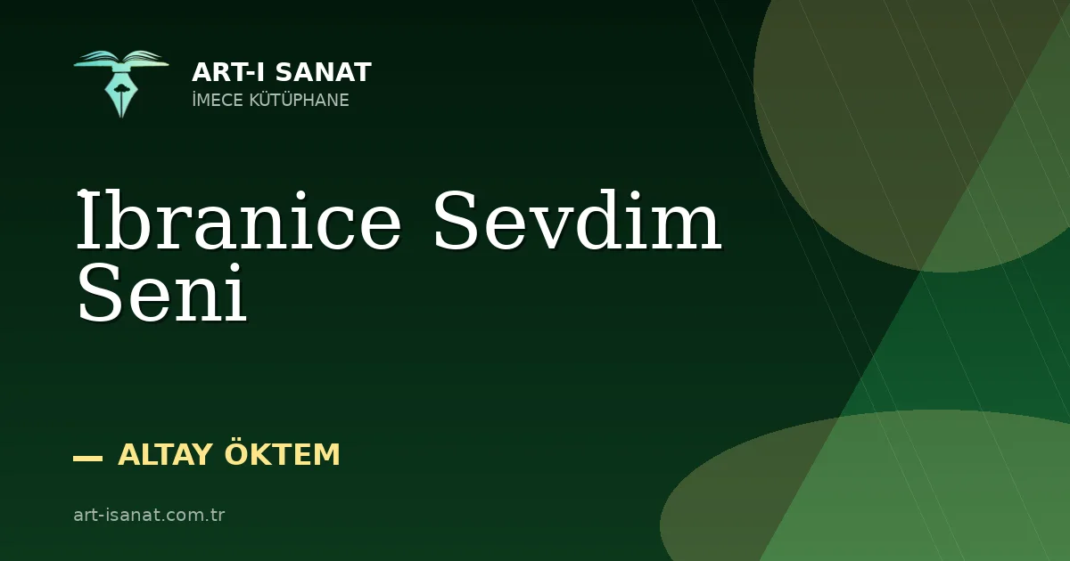 İbranice Sevdim Seni