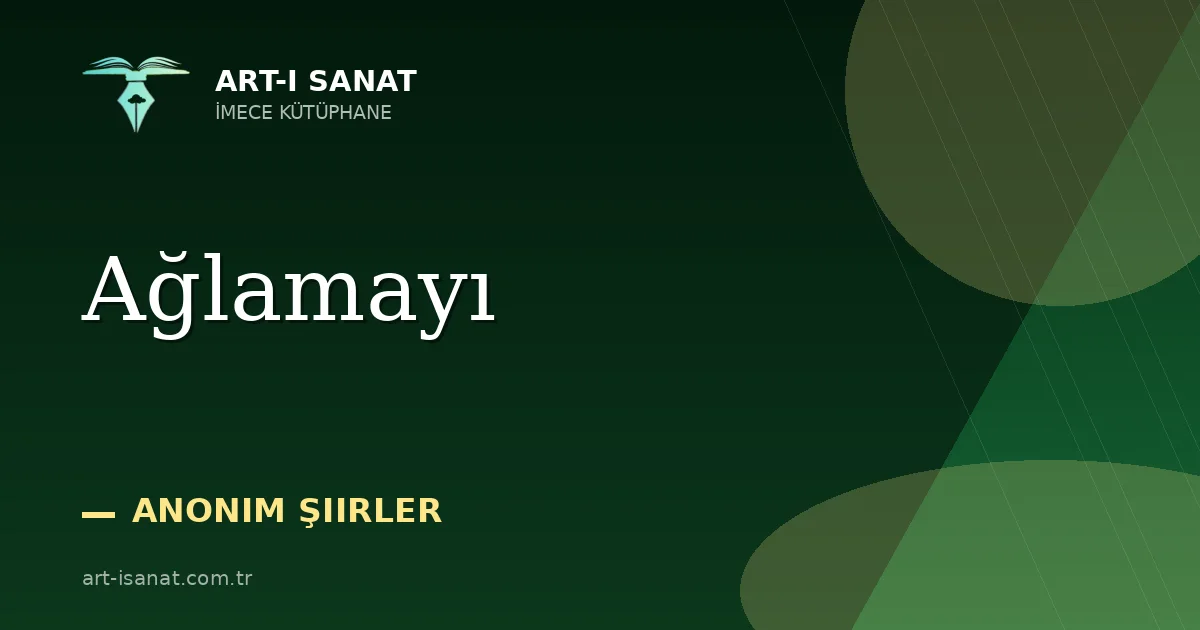Ağlamayı