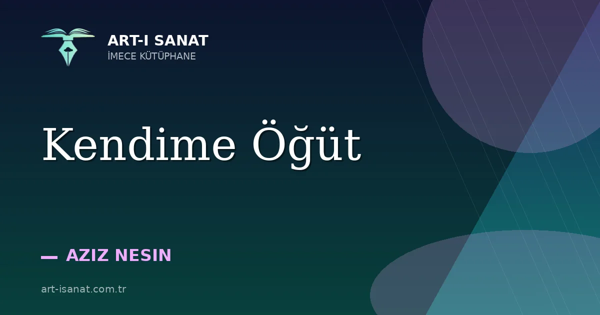 Kendime Öğüt