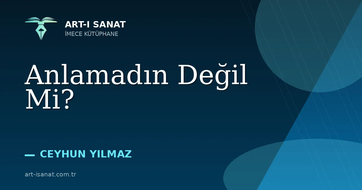 Anlamadın Değil Mi?