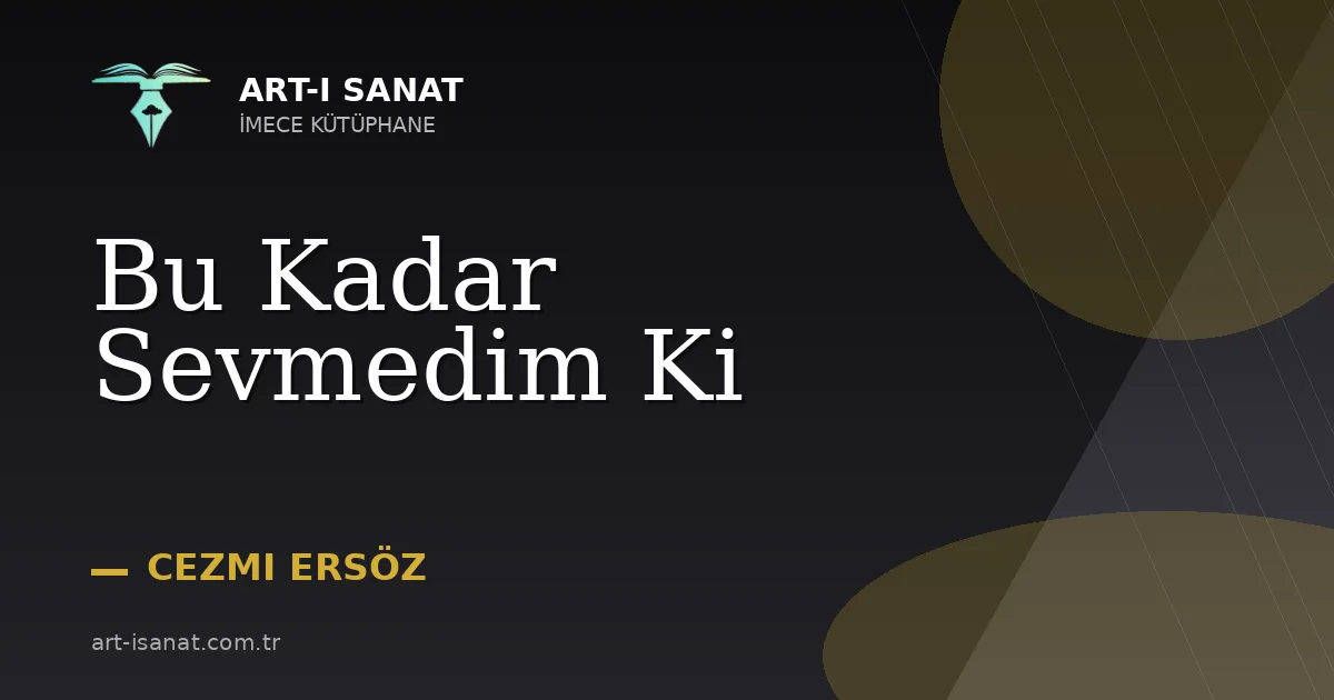 Bu Kadar Sevmedim Ki