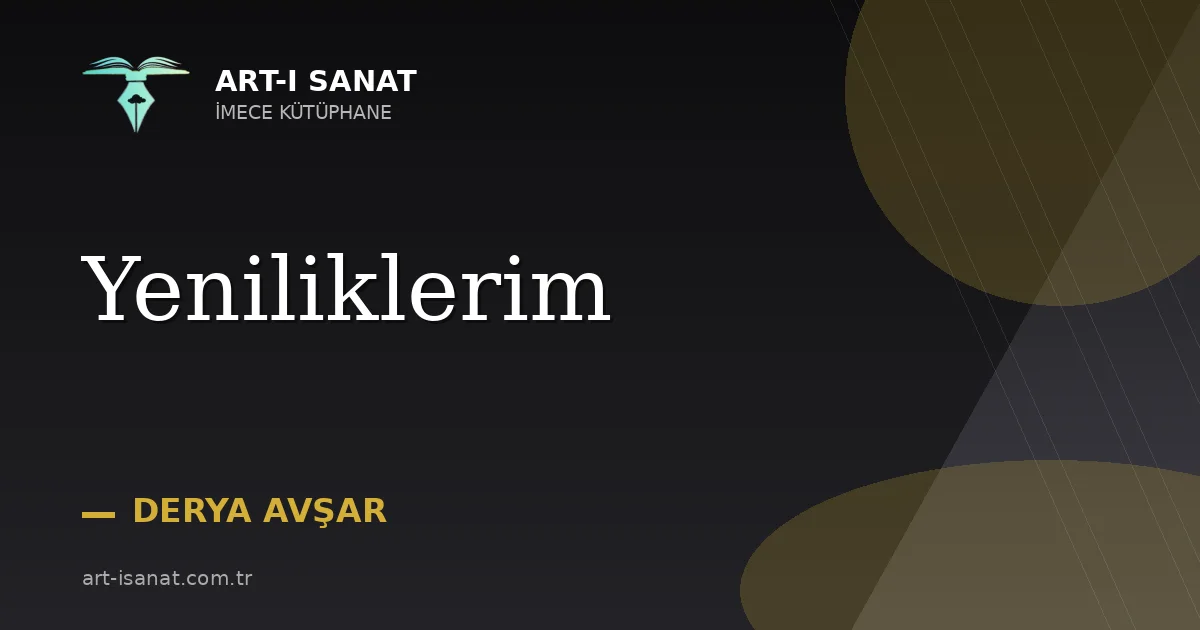 Yeniliklerim