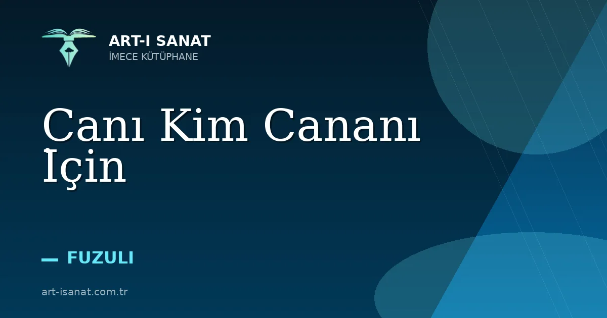 Canı Kim Cananı İçin