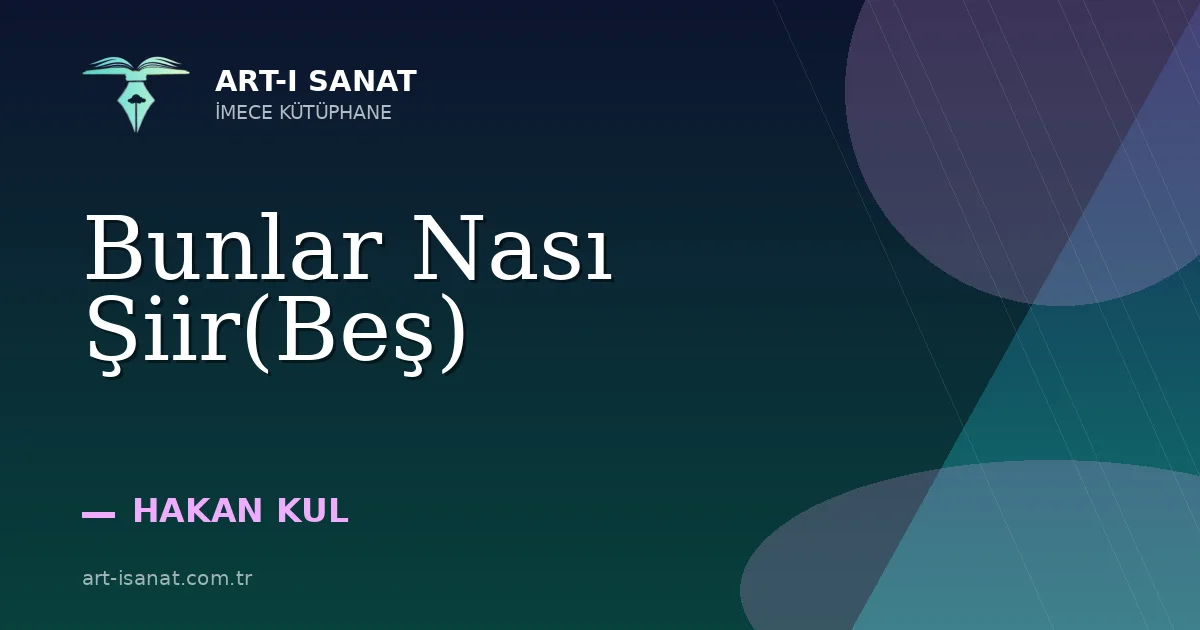 Bunlar Nası Şiir(Beş)