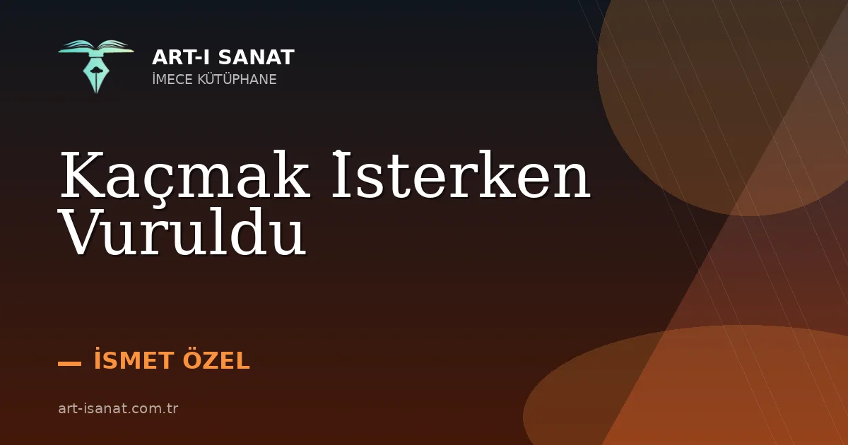Kaçmak İsterken Vuruldu