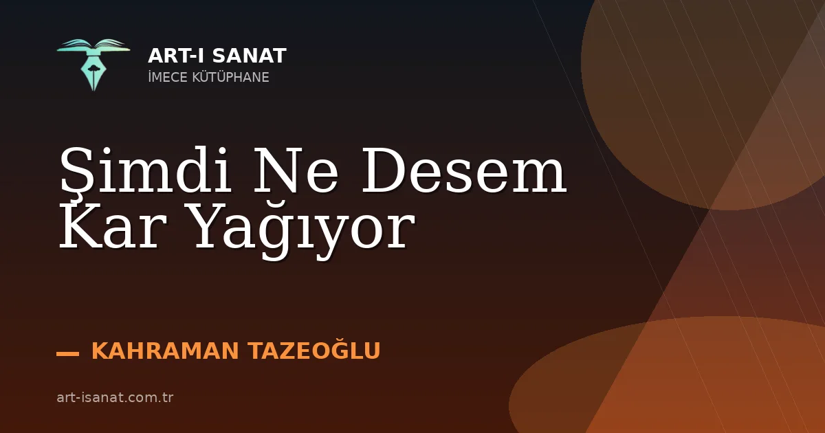 Şimdi Ne Desem Kar Yağıyor
