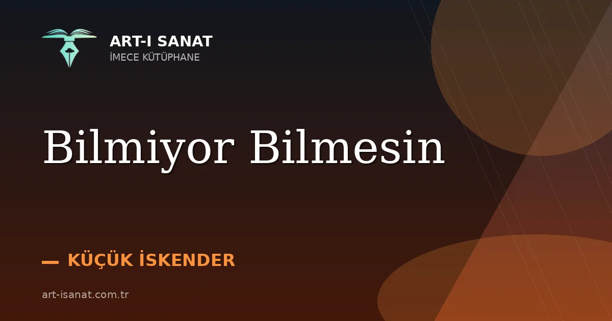 Bilmiyor Bilmesin
