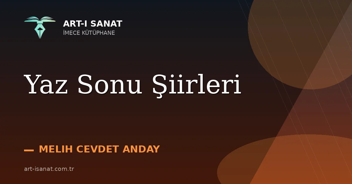 Yaz Sonu Şiirleri