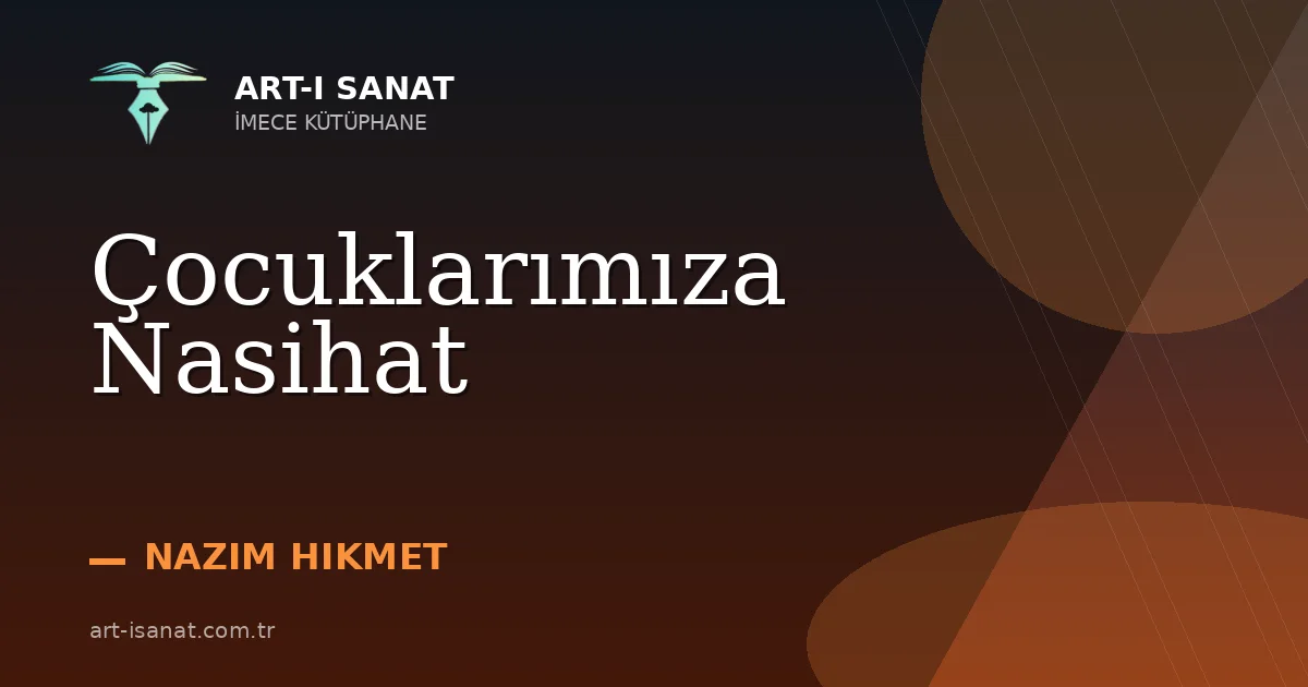 Çocuklarımıza Nasihat