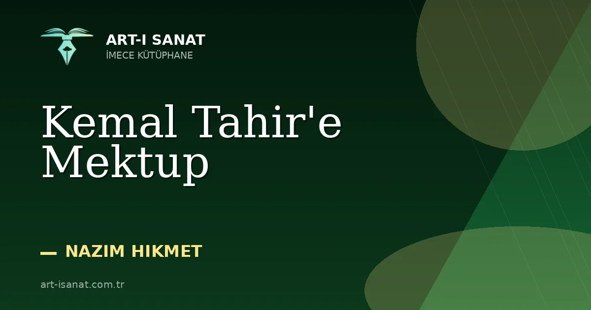 Kemal Tahir'e Mektup