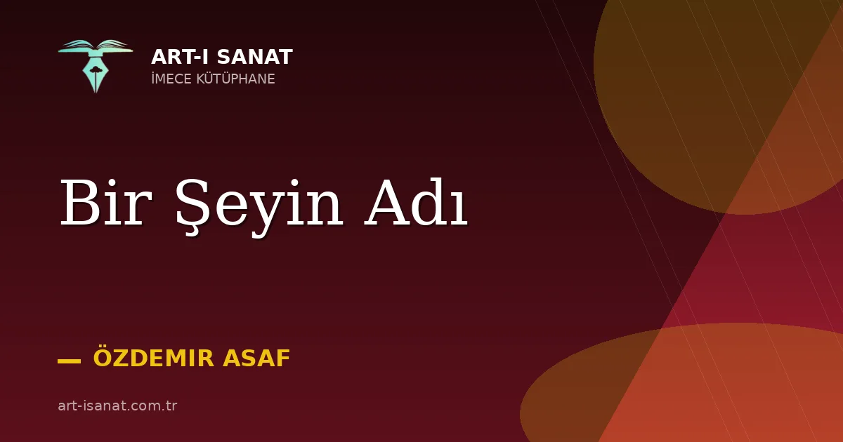 Bir Şeyin Adı