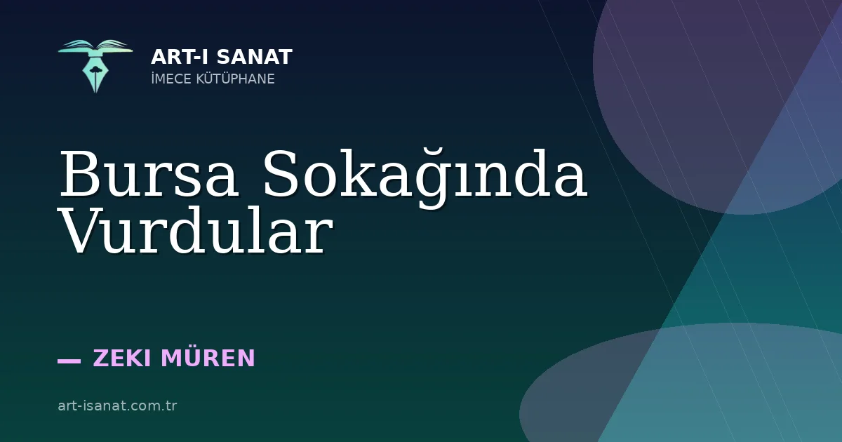 Bursa Sokağında Vurdular
