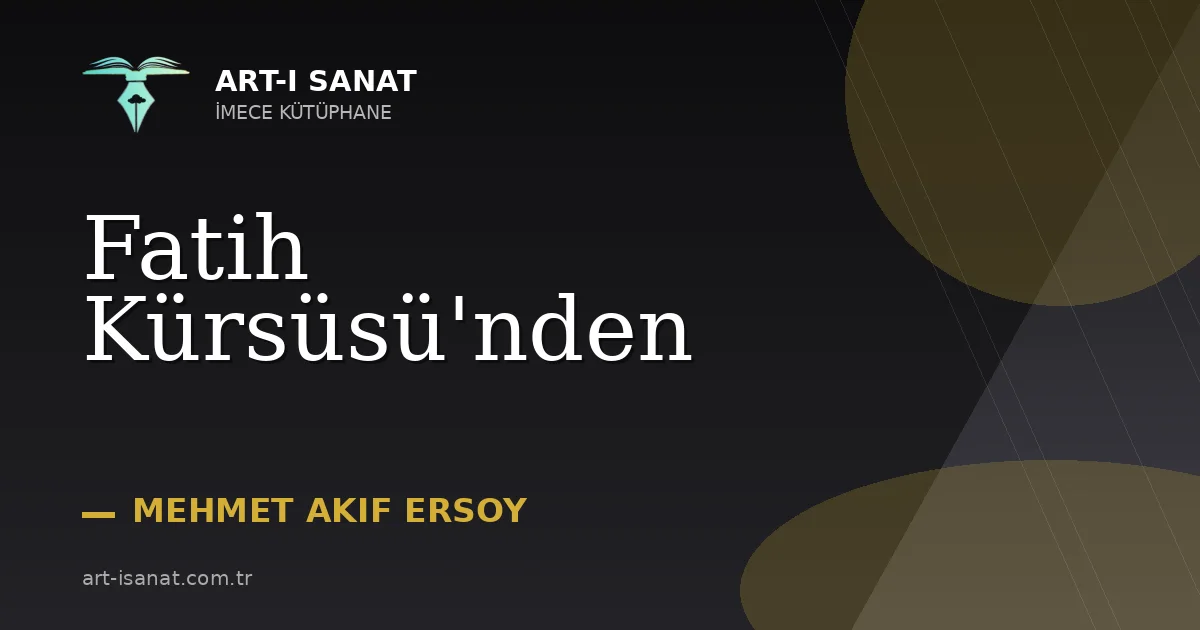 Fatih Kürsüsü'nden