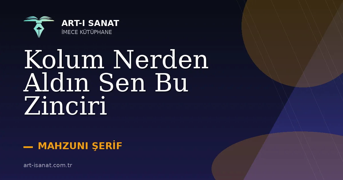 Kolum Nerden Aldın Sen Bu Zinciri
