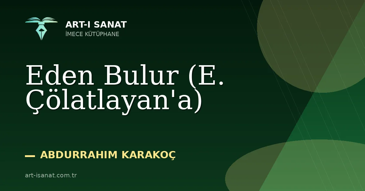 Eden Bulur (E. Çölatlayan'a)
