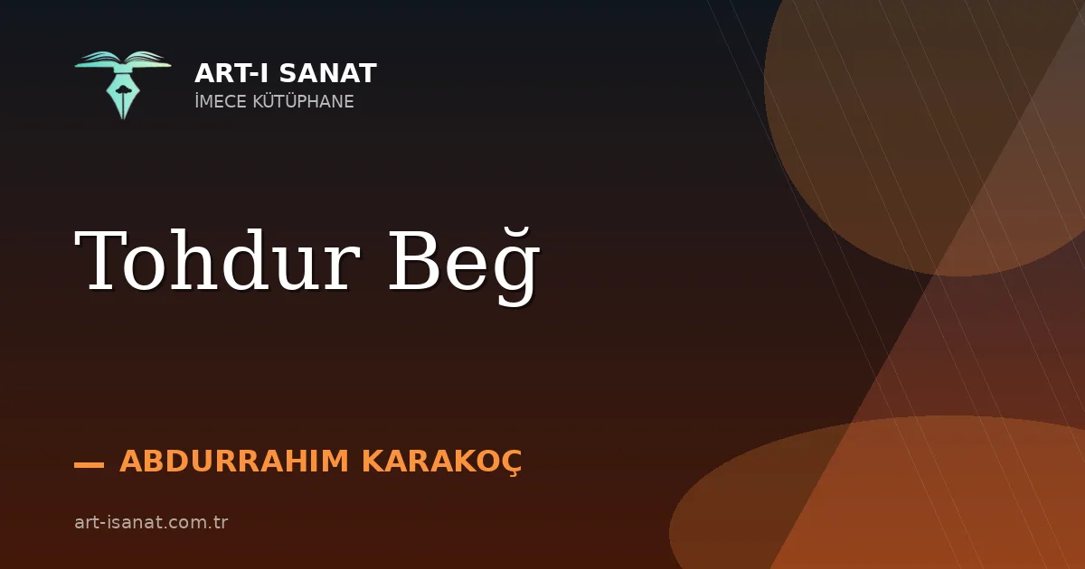 Tohdur Beğ