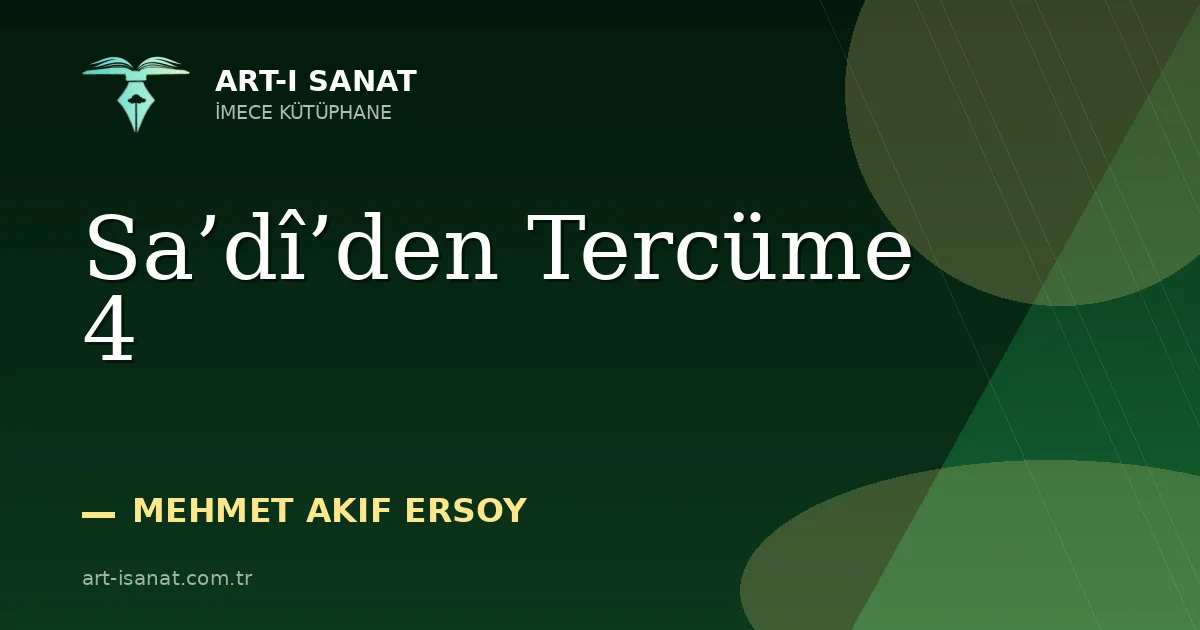 Sa’dî’den Tercüme 4