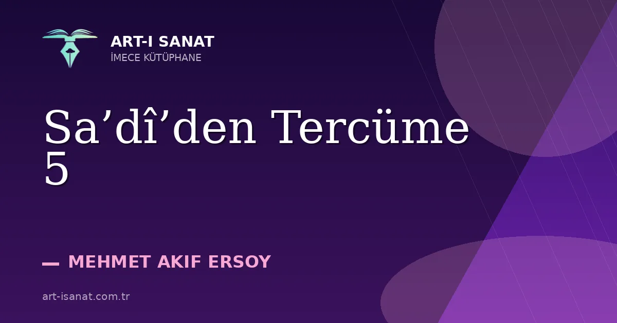 Sa’dî’den Tercüme 5