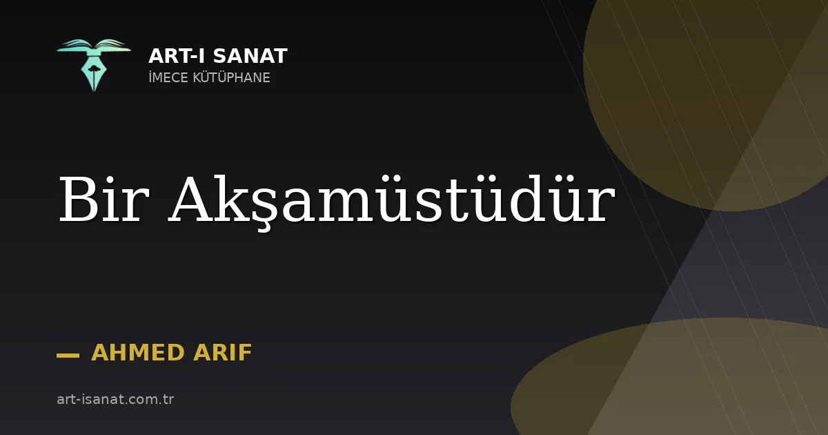 Bir Akşamüstüdür