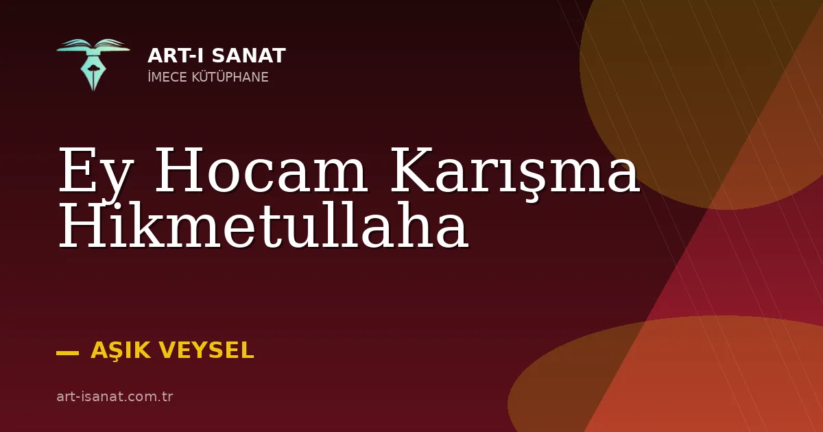 Ey Hocam Karışma Hikmetullaha