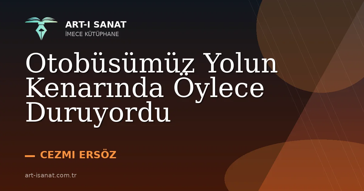 Otobüsümüz Yolun Kenarında Öylece Duruyordu
