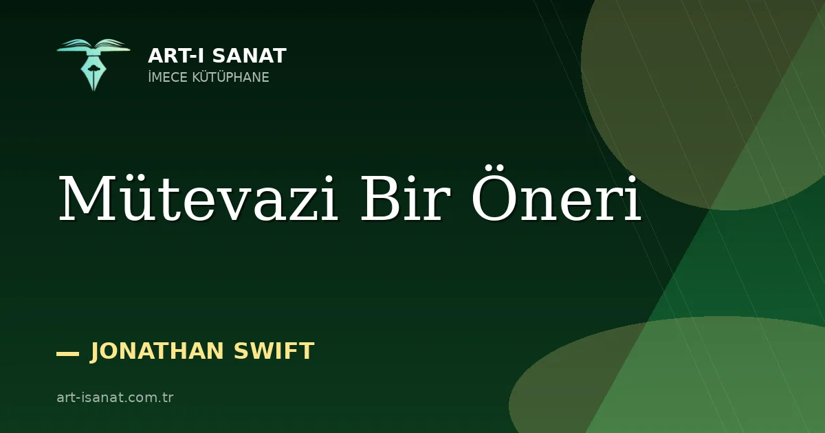 Mütevazi Bir Öneri