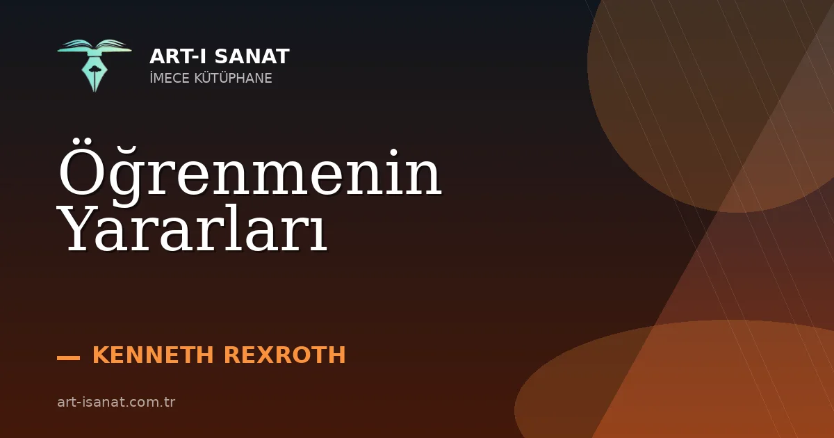Öğrenmenin Yararları