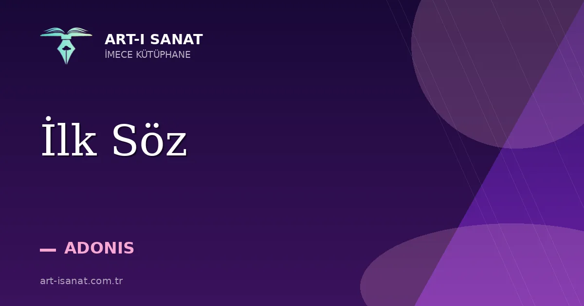 İlk Söz