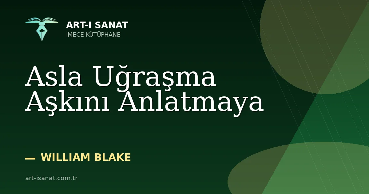 Asla Uğraşma Aşkını Anlatmaya