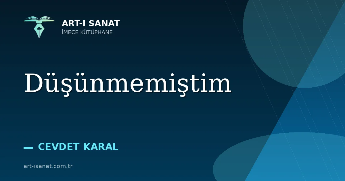 Düşünmemiştim
