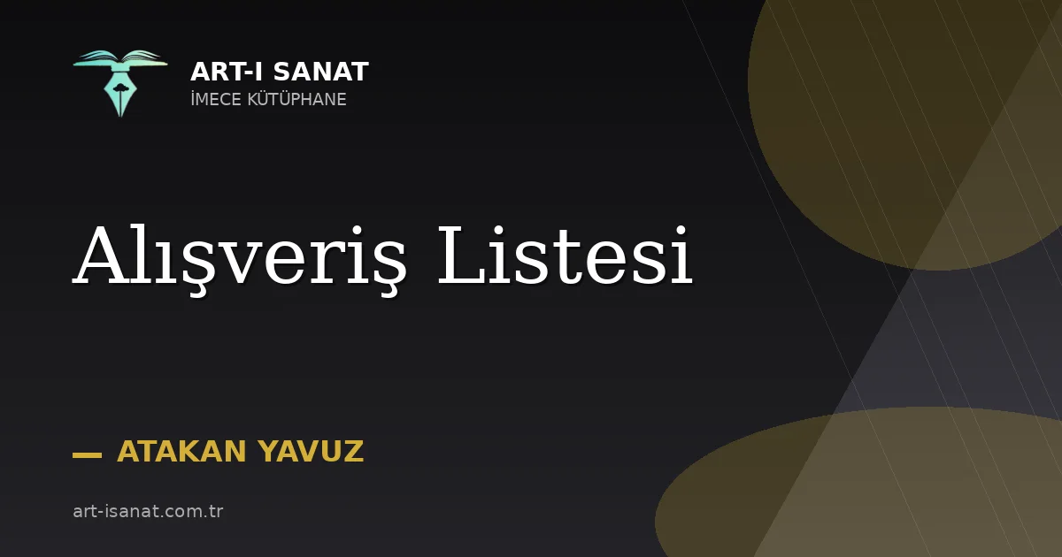 Alışveriş Listesi