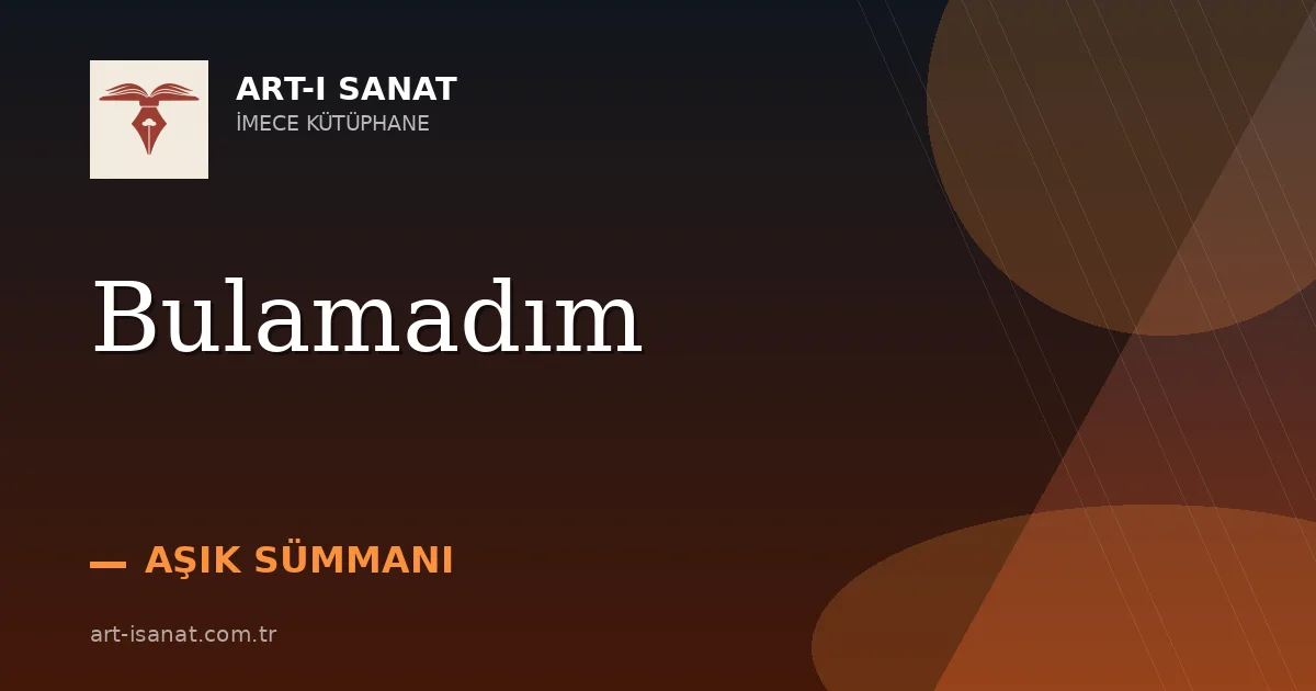 Bulamadım